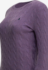 Polo Ralph Lauren Cable Knit Logo Sweater Purple 211971865502AMETHYST FALLS HEATHER_78c7d35c-65d1-4813-9d71-880909dba43f