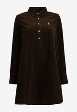 Polo Ralph Lauren Corduroy Mini Shirt Dress Brown 211B22153005DARK BROWN_a1749a17-8477-4be6-8efe-2572fdd67175