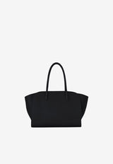 The Row Marlo 12 Hammered Leather Shoulder Bag Black W1802-L133-BAS