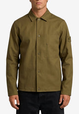 Stone Island Logo Patched Buttoned Shirt Green L2S151200020-S0F24-V0054
