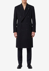 Lardini Double-Breasted Wool Coat Black AC40408E-CN65601-999