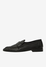 The Row Stitched Leather Loafers Black F2018-SN60-BLK