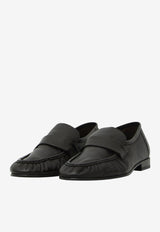 The Row Stitched Leather Loafers Black F2018-SN60-BLK