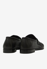 The Row Stitched Leather Loafers Black F2018-SN60-BLK