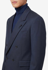 Lardini Double-Breasted Wool Blazer Blue AC5810E-ACIF67442-850