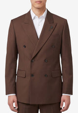 Lardini Double-Breasted Wool Blazer Brown AC5810E-ACIF67442-460