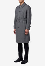 Lardini Single-Breasted Wool Belted Coat Gray AC23009-ACIF67438-990GR