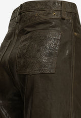 Golden Goose DB Melany Fitted Leather Pants Green GWP01882P00265936110_592bd4e4-d4a2-4990-86b0-8dc011f37fcb