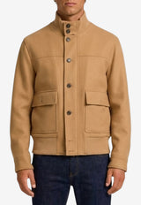 Lardini High-Neck Wool Jacket Brown ACSPONGE-ACSP67642-300