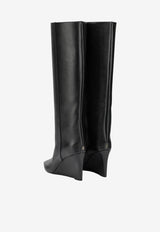 Jimmy Choo Blake 85 Leather Knee-High Boots Black BLAKE KB 85SQMBLACK_97a4f81c-427f-4102-b39b-0574d278a8cc