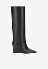 Jimmy Choo Blake 85 Leather Knee-High Boots Black BLAKE KB 85SQMBLACK_97a4f81c-427f-4102-b39b-0574d278a8cc