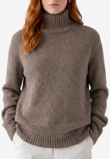 The Row Plira High-Neck Cashmere Sweater Gray R000629-Y1032-GTP