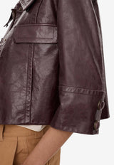 Chloé Short Leather Jacket Purple CH26ACV05223--56F