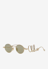 Chloé Iconic Logo Round Sunglasses Brown CH0414S-001 44--881