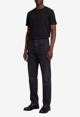The Row Moe Washed Straight-Leg Jeans Black R001187-W2352-BLK