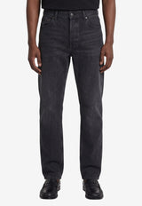 The Row Moe Washed Straight-Leg Jeans Black R001187-W2352-BLK