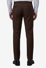 Lardini Single-Breasted Wool Suit Brown AC5931E-CN64414-440
