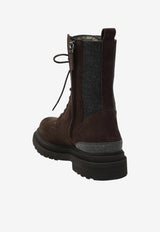 Brunello Cucinelli Wool Knit and Suede Ankle Boots Brown MZSFG3308LE/T_CUCIN-C9885