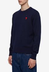 AMI PARIS Ami De Coeur Wool Sweater Blue HKS826-001-414