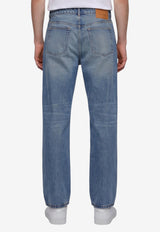 AMI PARIS Wide-Leg Washed Jeans Blue HTR450-DE0046-480