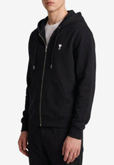 AMI PARIS Ami De Coeur Zip-Up Hoodie Black HSW765-730-045