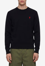 AMI PARIS Ami De Coeur Wool Sweater Black HKS826-001-009