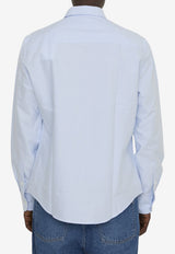 AMI PARIS Ami De Coeur Long-Sleeved Shirt Light Blue BFUSH063-CO0031-450