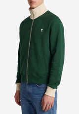 AMI PARIS Ami De Coeur Zip-Up Sweatshirt Green USW796-JE0245-A244