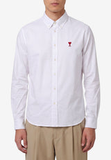 AMI PARIS Ami De Coeur Long-Sleeved Shirt White BFUSH063-CO0031-168
