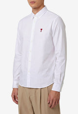 AMI PARIS Ami De Coeur Long-Sleeved Shirt White BFUSH063-CO0031-168