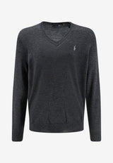 Polo Ralph Lauren V-neck Wool Sweater Gray 710941105003_DARKGRANITEHTHR_70231654