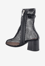 Alaïa 55 Fishnet Ankle Boots Black AA3B2005A028999_NOIR_70440749