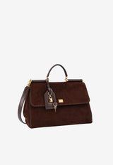 Dolce & Gabbana My Sicily Suede Leather Handbag Brown BB7814BO9038M157_EBANOMORO_70014153