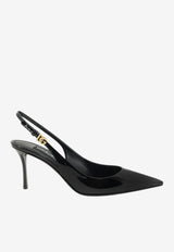 Dolce & Gabbana Cardinale 75 Patent Leather Slingback Pumps Black CG1055A147180999_Black_70014272