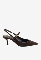 Dolce & Gabbana Cardinale 60 Slingback Suede Pumps Brown CG1068AQ1348M157_EBANOMORO_70014341