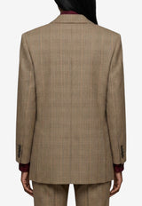 Saint Laurent Double-Breasted Glen Plaid Blazer Beige 871065-Y3L61-2242