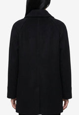 Saint Laurent Double-Breasted Wool Coat Black 866248-Y060R-1005
