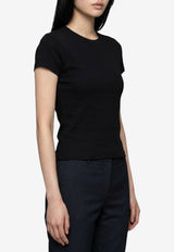 Saint Laurent Cassandre Embroidered Slim T-shirt Black 869630-Y38BD-1000