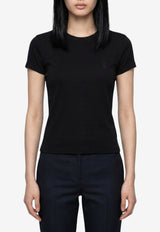Saint Laurent Cassandre Embroidered Slim T-shirt Black 869630-Y38BD-1000