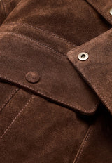 Saint Laurent Vintage Suede Cropped Jacket Brown 785562-YC2AY-2372