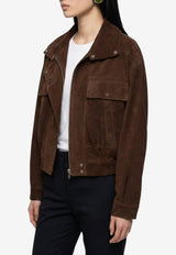 Saint Laurent Vintage Suede Cropped Jacket Brown 785562-YC2AY-2372