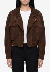 Saint Laurent Vintage Suede Cropped Jacket Brown 785562-YC2AY-2372