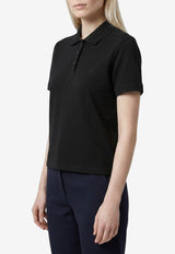 Saint Laurent Cassandre Embroidered Polo T-shirt Black A003I4-Y38EK-1000