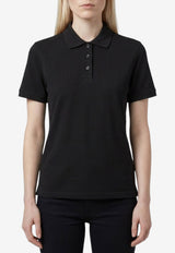 Saint Laurent Cassandre Embroidered Polo T-shirt Black A003I4-Y38EK-1000