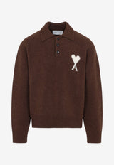 Intarsia Knit Ami De Coeur Polo Sweater