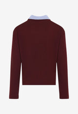 Wool Knit Polo Sweater