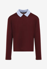 Wool Knit Polo Sweater