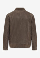 Suede Leather Blouson Jacket