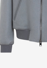 Wool Knit Bomber Jacket