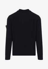 Logo Patch Wool Knit Polo Sweater